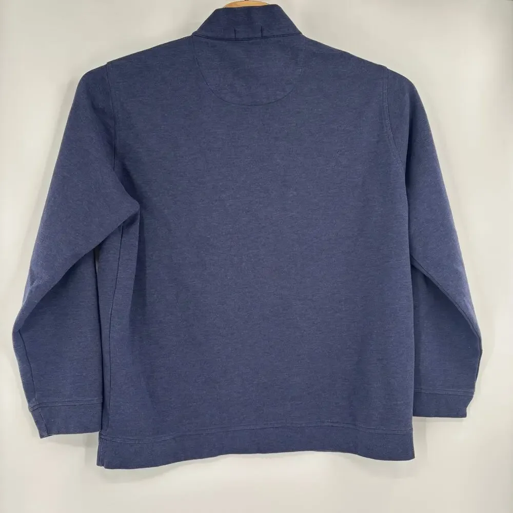 Peter Millar Crown Crafted‎ Mens 2XL Blue 1/4 Zip Long Sleeve Pullover Sweater